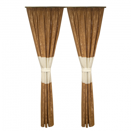 Draperii moderne - Set draperii Velaria asos cappuccino cu parte unt, 2x125x255 cm