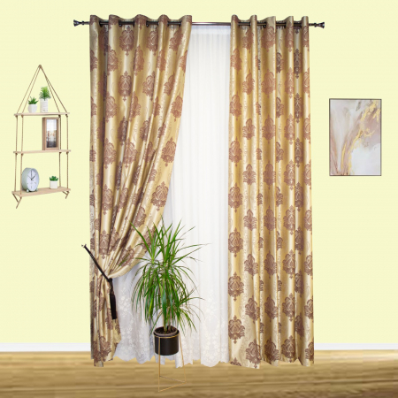 Set draperii Velaria baroc wenge cu capse, 2x150x260 cm [2]