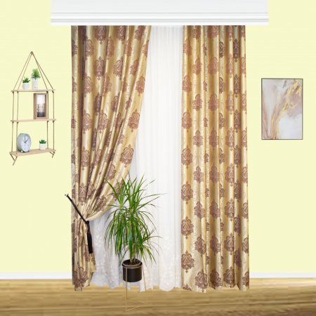 Set draperii Velaria baroc wenge cu rejansa, 2x150x260 cm [2]