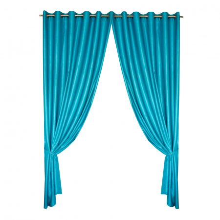 Draperii la oferta - Set draperii Velaria soft turcoaz cu capse, 2*160x265 cm