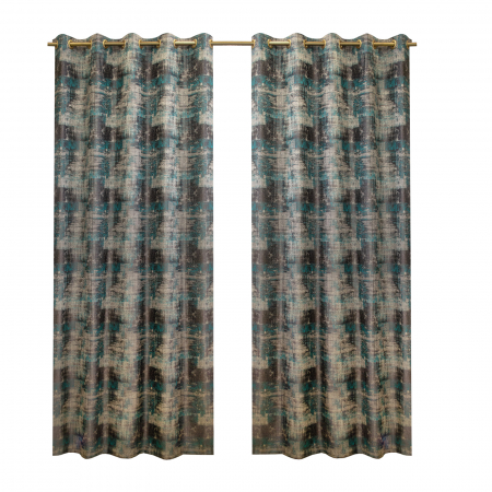 Draperii - Set draperii Velaria veneto petrol cu capse, 2x150x245 cm