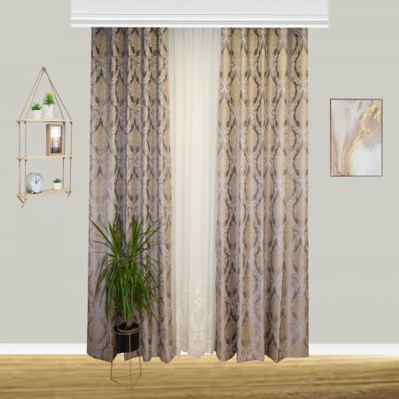 Draperii de lux - Set draperii Velaria tafta premium gri cu rejansa, 2x150x260 cm