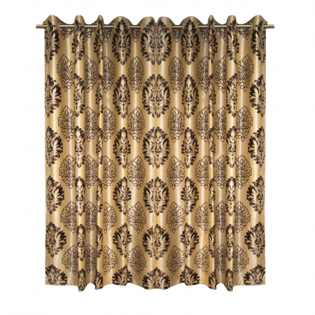 Draperii la oferta - Set draperii Velaria blackout baroc wenge cu capse, 2*160x208 cm