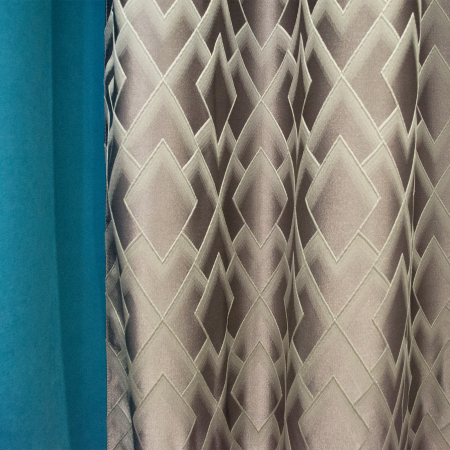Set draperii Velaria romb gri cu turcoaz, 2x140x280 cm [2]