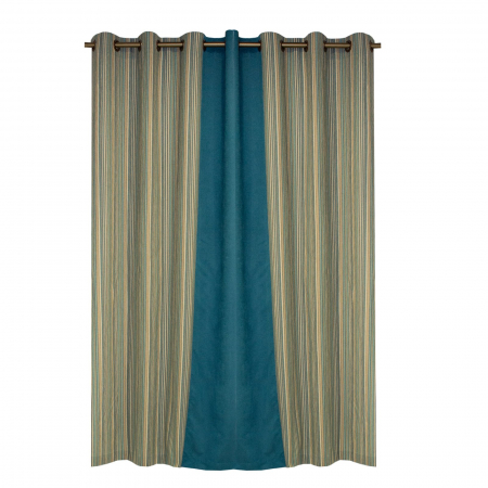 Set draperii Velaria suet turcoaz cu dungi, 2x220x221 cm [2]