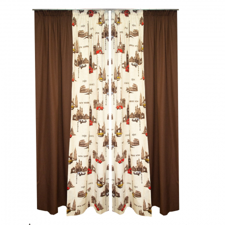 Draperii la oferta - Set draperii Velaria London maro, 2x170x240 cm