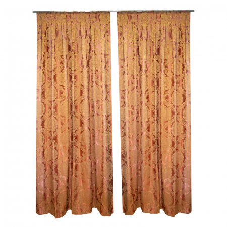 Draperii de lux - Set draperii Velaria baroc auriu cu plii, 80x245 cm
