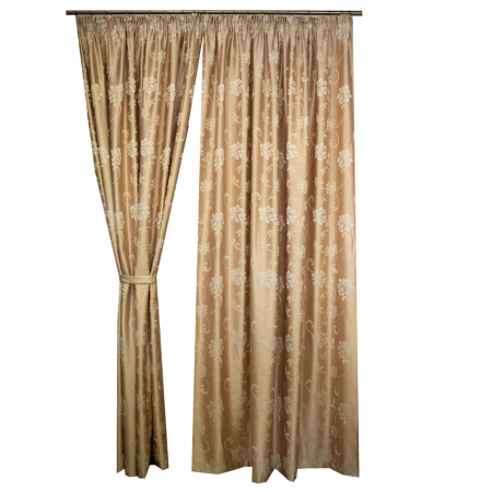 Set draperii Velaria tafta flori 3D bej, 2*165x260 cm [1]