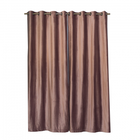 Draperii clasic - Draperie catifea roz prafuit, 220x250 cm (1 bucata)