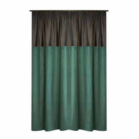 Set draperii Velaria catifea verde cu gri, 2x110x250 cm [1]