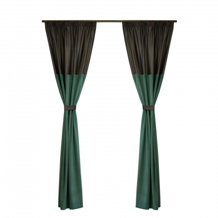 Draperii de lux - Set draperii Velaria catifea verde cu gri, 2x110x250 cm