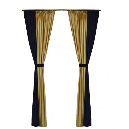 Draperii de lux - Set draperii Velaria catifea navy cu bej, 2x150x260 cm