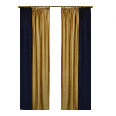 Set draperii Velaria catifea navy cu bej, 2x150x260 cm [1]