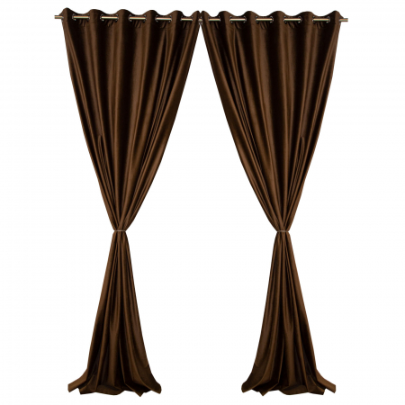 Draperii la oferta - Set draperii Velaria catifea wenge cu capse, 2*160x285 cm