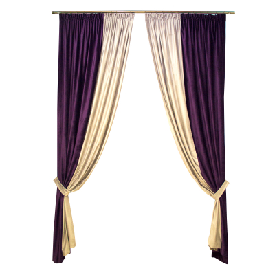 Set draperii Velaria catifea mov, 2x150x260 cm [0]