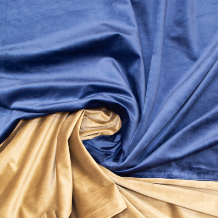 Set draperii Velaria catifea navy cu maro, 2x140x260 cm [2]