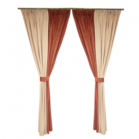Draperii moderne - Set draperii Velaria catifea piersica, 2x155x245 cm