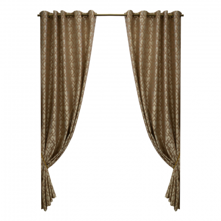 Draperii - Set draperii Velaria romburi bej cu capse, 2x135x260 cm