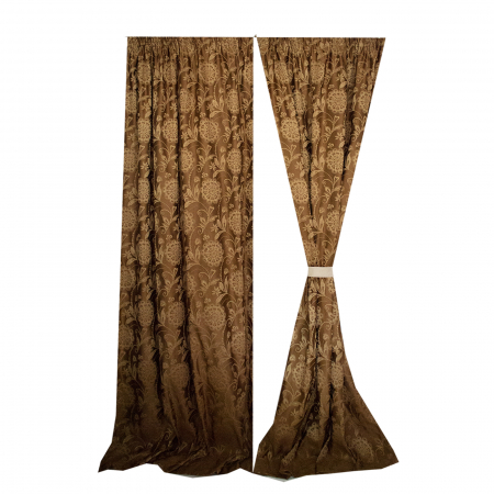 Set draperii Velaria tafta clasic baroc maro, 2*135x280 cm [0]