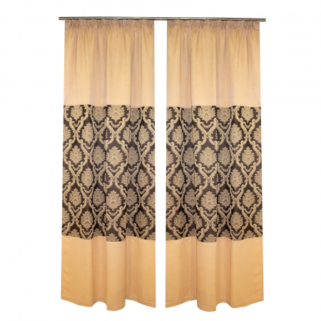 Set draperii Velaria wenge cu imprimeu baroc, 2*125x260 cm [1]