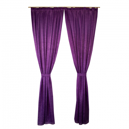 Set draperii Velaria creponat mov, 2*185x260 cm [0]