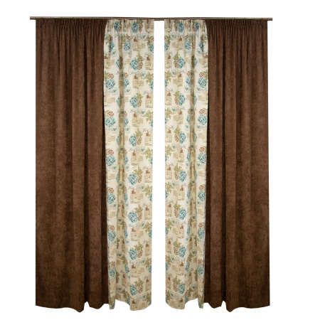 Set draperii Velaria Love letters si o parte maro, 2*185x255 cm [2]