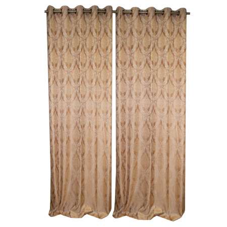 Set draperii Velaria aurii cu imprimeu baroc, 2*150x260 cm [1]