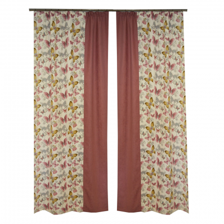 Set draperii Velaria fluturi roz, 2*120x260 cm [1]
