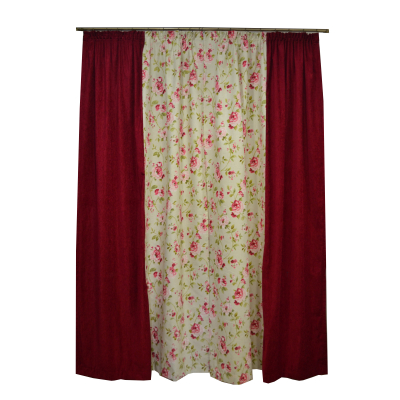 Set draperii Velaria flori rosii, 2x135x260 cm [1]