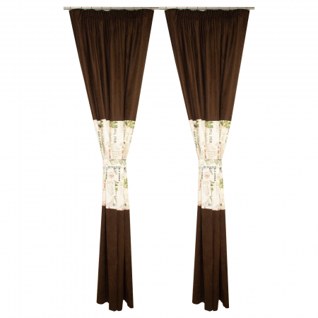 Set draperii Velaria maro cu imprimeu, 2*130x230 cm [2]
