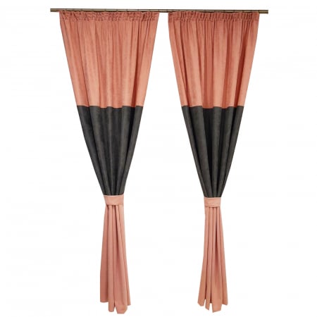 Draperii - Set draperii Velaria roz-gri, 2x135x240 cm
