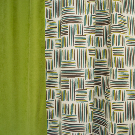 Set draperii Velaria geometric verde, 2*145x260 cm [1]