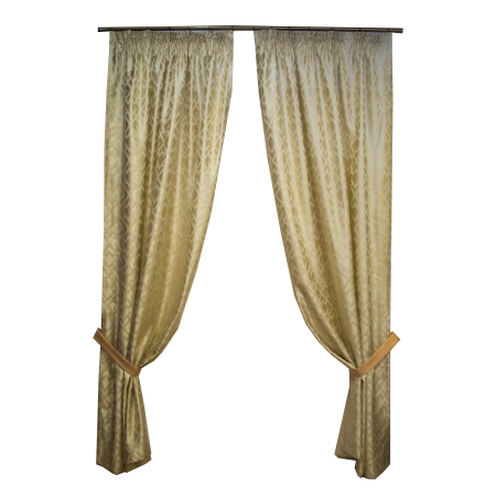 Draperii la oferta - Set draperii Velaria romburi unt, 2*115x260 cm