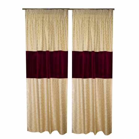 Set draperii Velaria aurii cu model baroc, 2x135x250 cm [2]