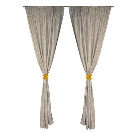 Draperii moderne - Set draperii Velaria gri cu imprimeu, 2x150x260 cm