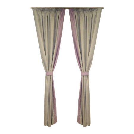 Draperii moderne - Set draperii Velaria gri cu dungi lila, 2x115x240 cm