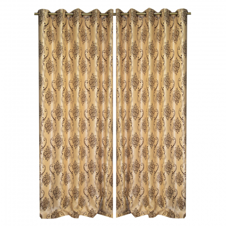 Draperii - Set draperii Velaria maro cu trandafiri, 2x150x270 cm