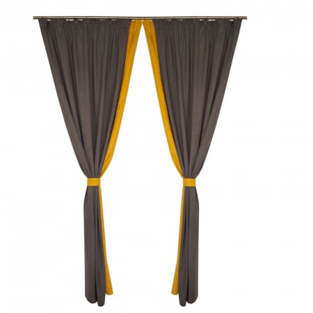 Draperii moderne - Set draperii Velaria gri-galben, 2*150x260 cm