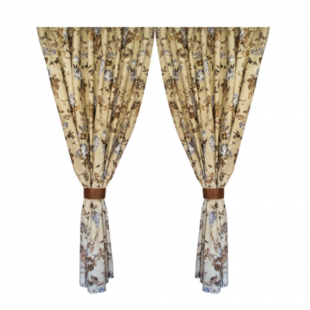 Set draperii Velaria in flori brown cu rejansa [0]