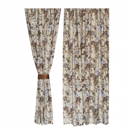 Set draperii Velaria in flori brown cu rejansa [4]