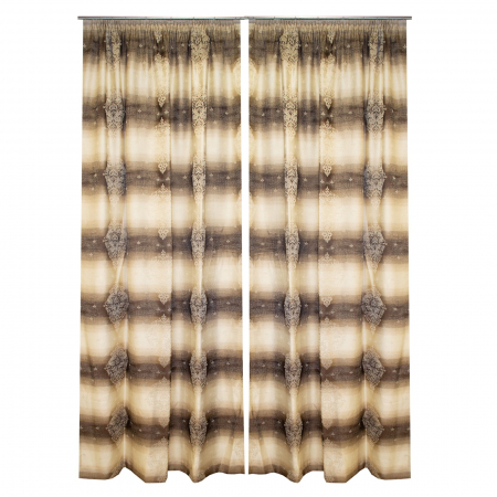 Draperii fara model - Set draperii Velaria baroc degrade maro, 2x140x255 cm