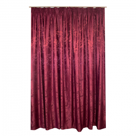 Draperii la oferta - Set draperii Velaria jacard grena cu imprimeu floral