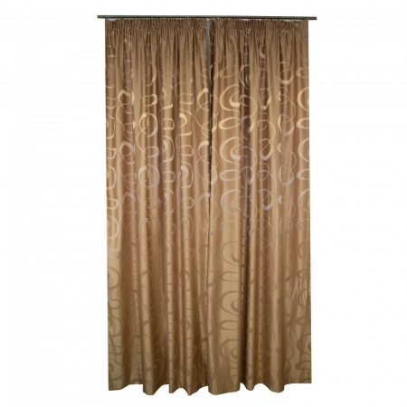 Set draperii Velaria jacard auriu cu imprimeu geometric [0]