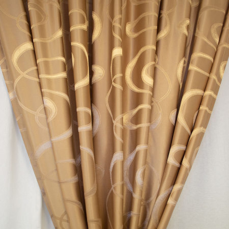 Set draperii Velaria jacard auriu cu imprimeu geometric [1]