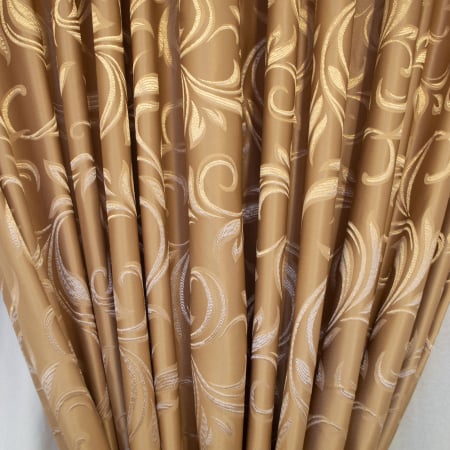 Set draperii Velaria jacard auriu cu imprimeu floral [1]