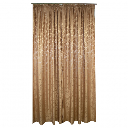 Draperii la oferta - Set draperii Velaria jacard auriu cu imprimeu floral