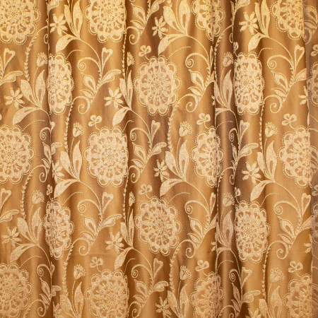 Set draperii Velaria tafta maro cu flori, 2x130x285 cm [1]