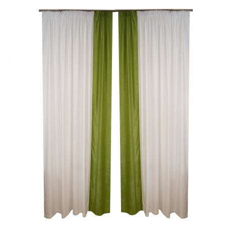 Set draperii Velaria, in 2 culori, verde si alb, 2*195x258 cm [1]