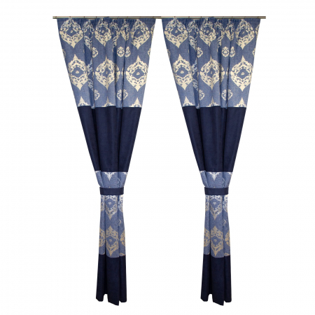 Set draperii Velaria maro cu imprimeu baroc, 2x140x250 cm [0]
