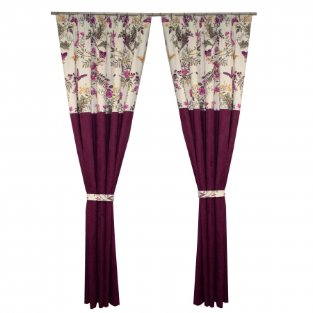 Set draperii Velaria fluturi pruna, 2x150x260 cm [0]